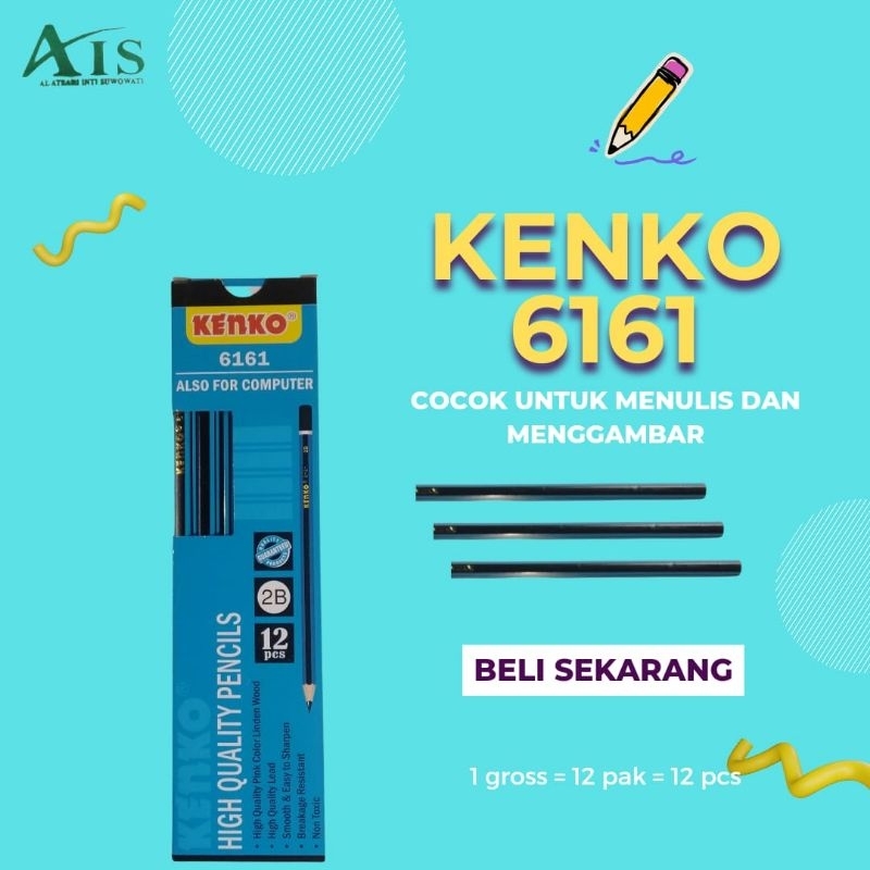PENSIL KENKO 2B 6161 HEXAGONAL - 1 PAK (12 PCS)