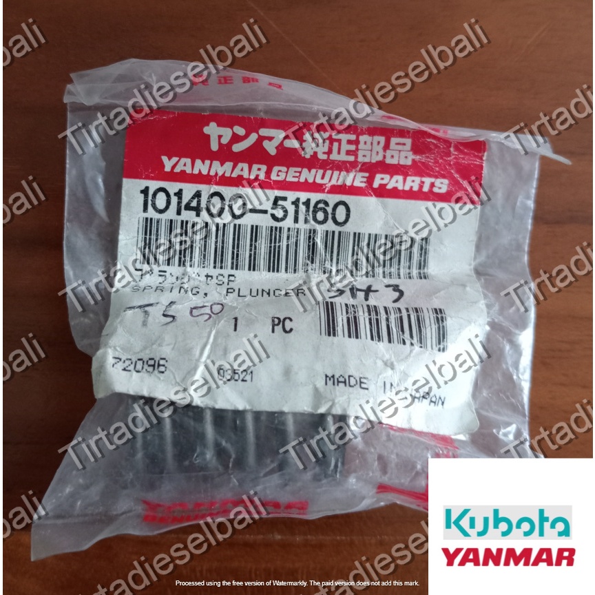YANMAR SPRING PLUNGER PER PLUNGER TS 50 101400-51160 ORIGINAL