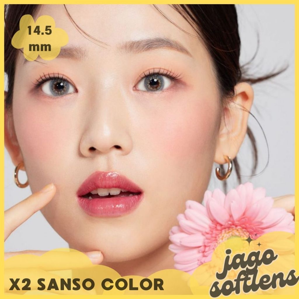 JAGO SOFTLENS BISA COD - SOFTLENS X2 SANSO 14,5MM NATURAL NORMAL & MINUS (-0,50 S/D -10,00) BY X2 / 