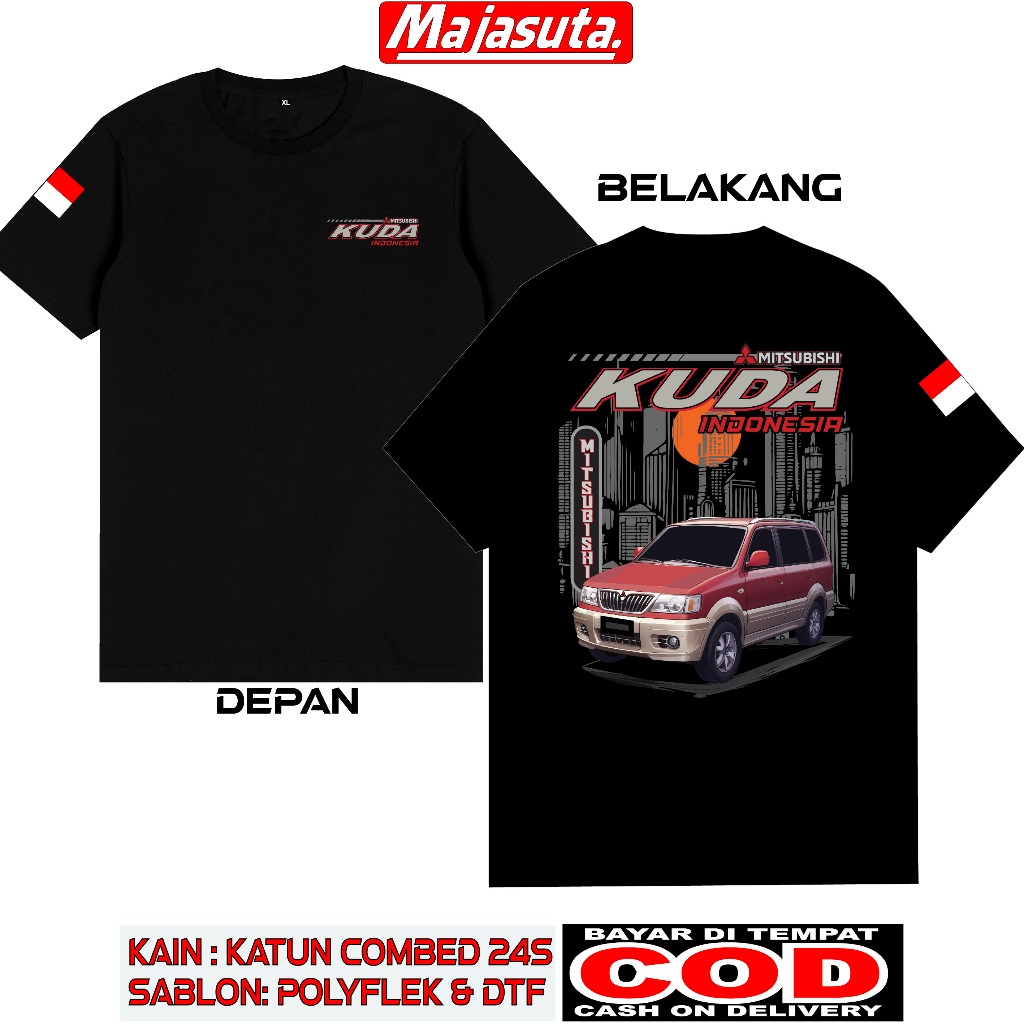 BAJU KAOS MITSUBISHI KUDA INDONESIA M4 KATUN COMBED 24S TEBAL//BISA COD// KAOS KOMUNITAS//KAOS CLUB/