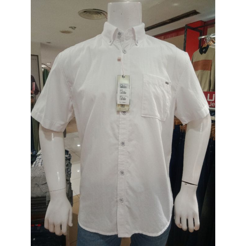 Watchout Kemeja Pria Polos Putih Pendek WS900170002