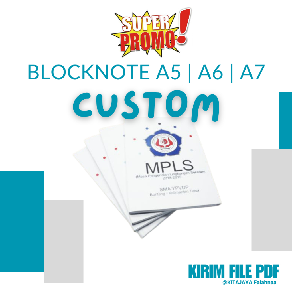 (PROMO) BLOCKNOTE CUSTOM A5 | A6 | A7 MURAH