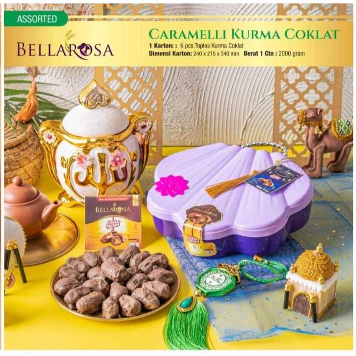 

Paket lebaran / hampers Bellarosa Kurma Coklat Model Kerang jual per 1 toples