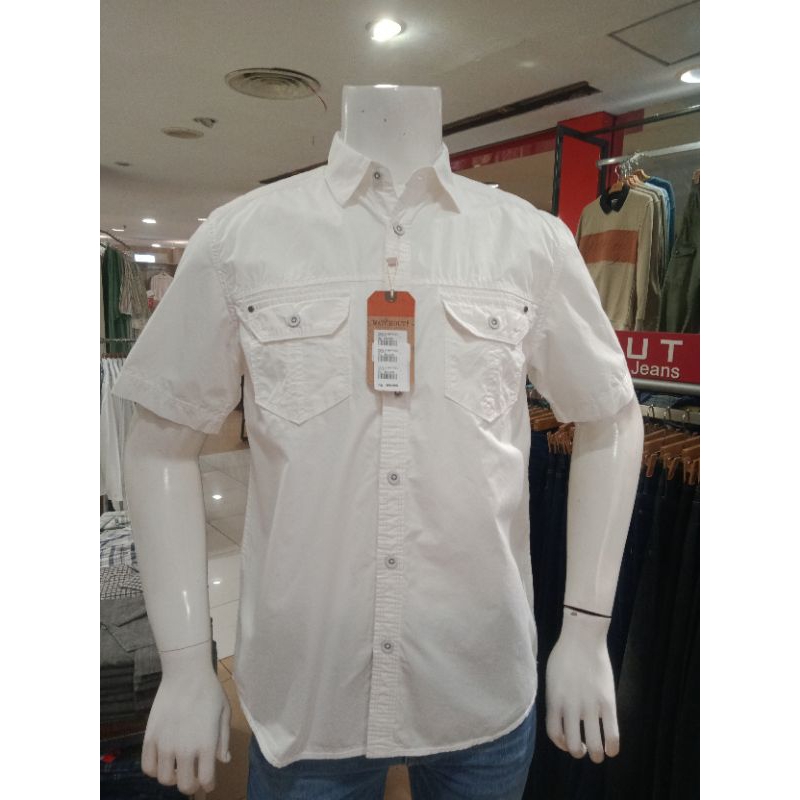 Watchout Kemeja Pria Putih Kantong 2 Pendek  WS514500702