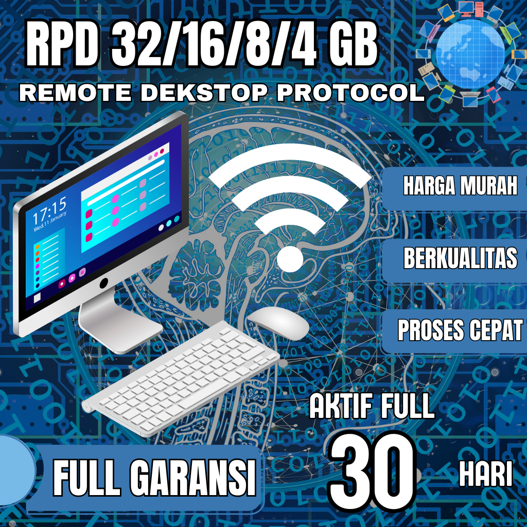 VPS/RDP BULANAN WINDOWS/LINUX RAM 32/16/8/4 GB FULL GARANSI