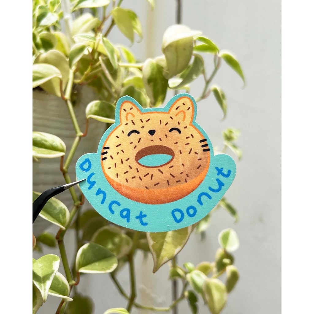 

cat cute duncat donat sticker glitter
