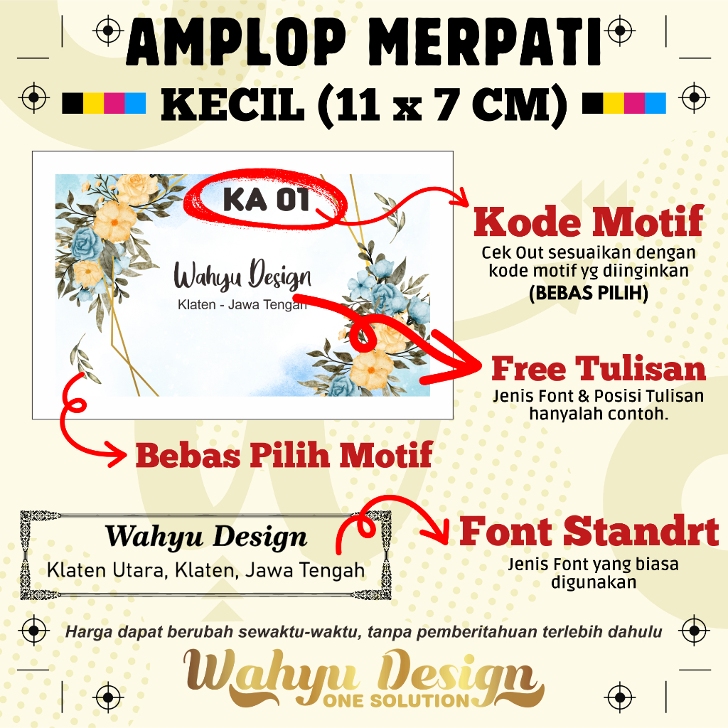 

Amplop MERPATI Kecil (11 x 7 cm) - WARNA - FREE CETAK TULISAN