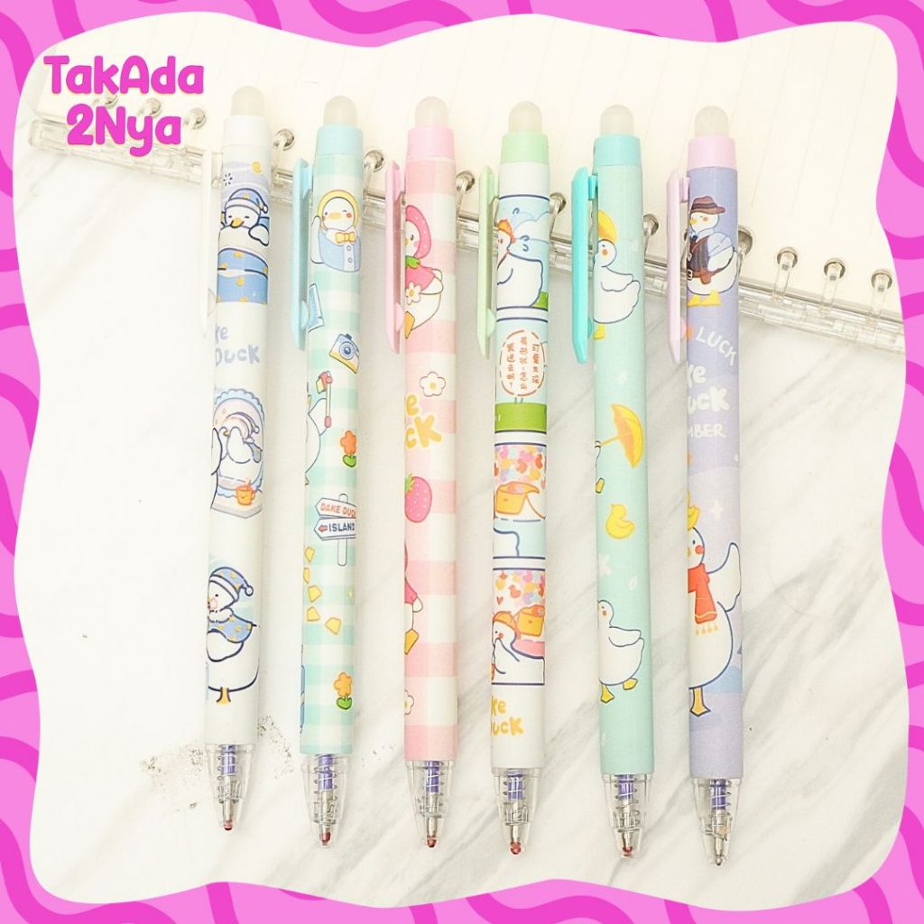 

Pena Mekanik Hapus GP89052 0,5mm Dake Duck Bebek pulpen cetek Erasable Pen Tinta Biru