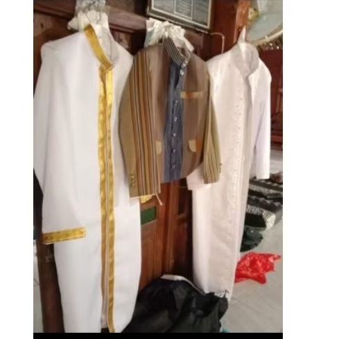 jubah luaran bordir pria muslim pengantin khatib ustadz pengantin pre order