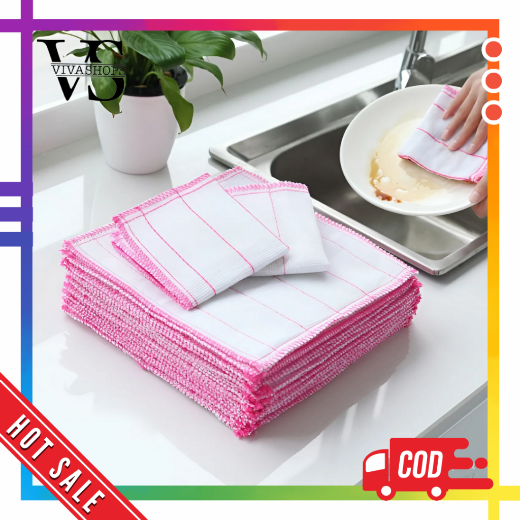 Kain Lap Cuci Mangkok Piring Cotton Kain Lap Katun Kasa Cuci Piring Kain Lap Multifungsi