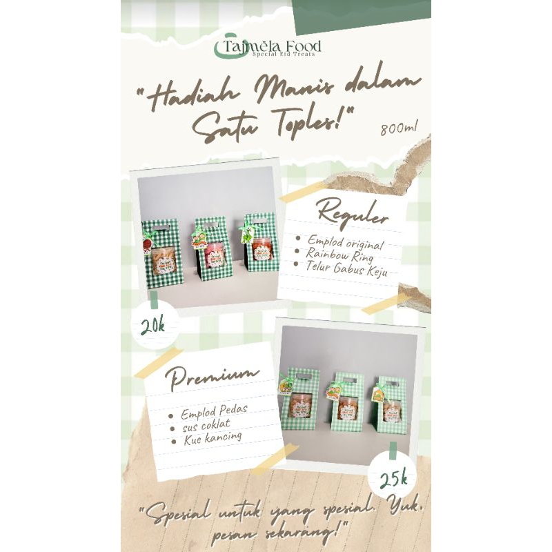 

Hampers Lebaran 1 Toples – Kue Kering & Snack Premium | Parcel Idul Fitri