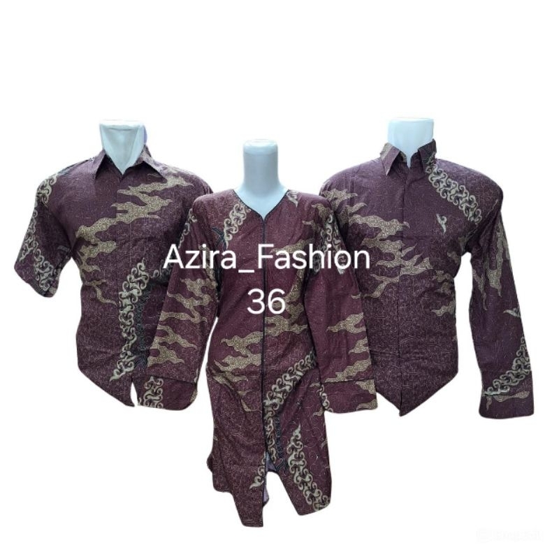 Batik Couple Mega Mendung Ungu - Kameja Pria & Blus Wanita