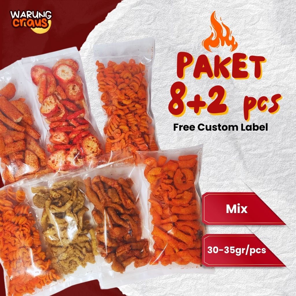 

PAKET USAHA HEMAT Snack Makaroni Basreng Usus Pedas Mix Paket B