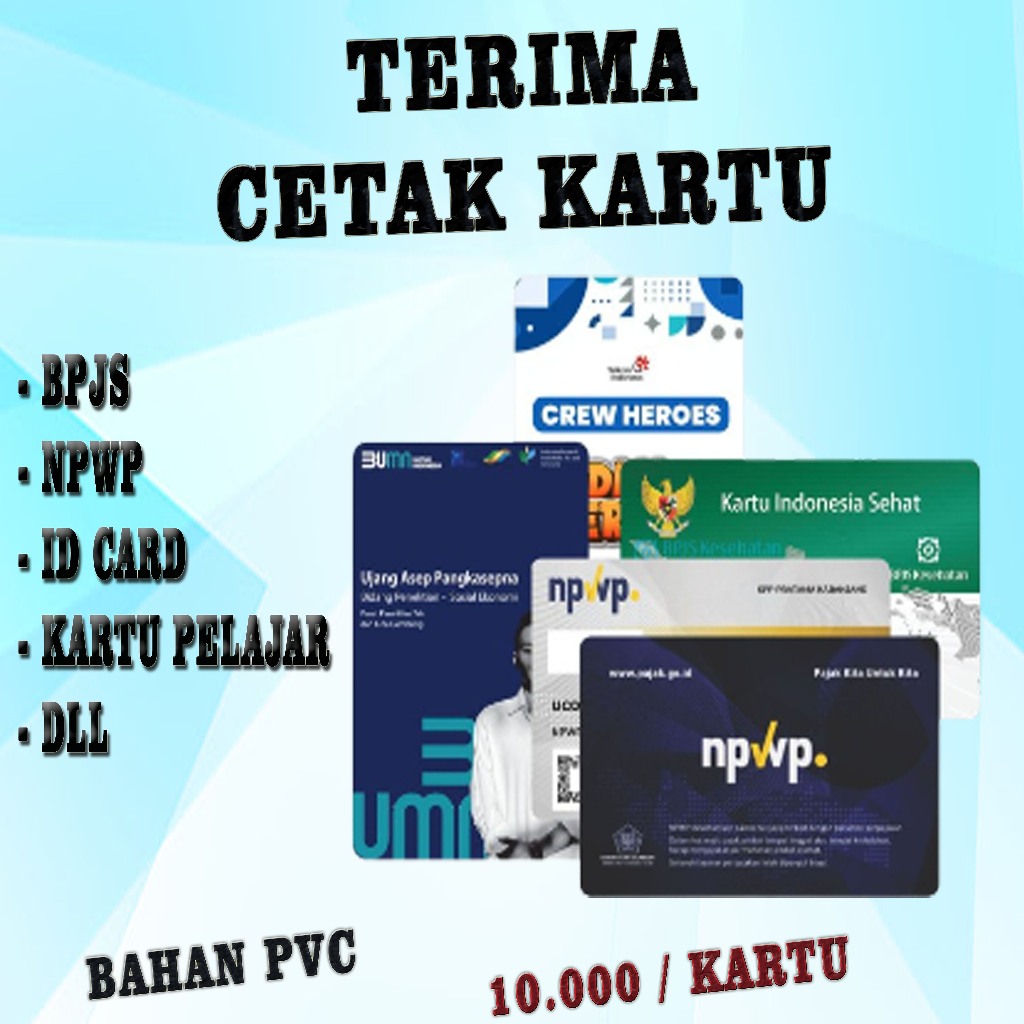

Cetak ID Card My Pertamina BPJS NPWP Kartu Pelajar
