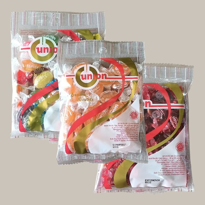 

Permen Jadul Union Assorted Mint, Coklat, Jeruk Susu & Anggur Sak Kecil isi 25 pcs