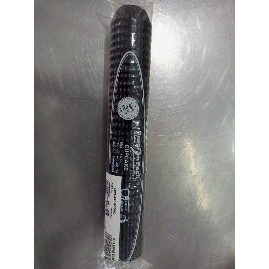 CUP CAKE DRAGON 5 mm  BLACK ISI 1000PCS/ROL/Cup kertas / cake Cases hitam polos Dragon Size diameter