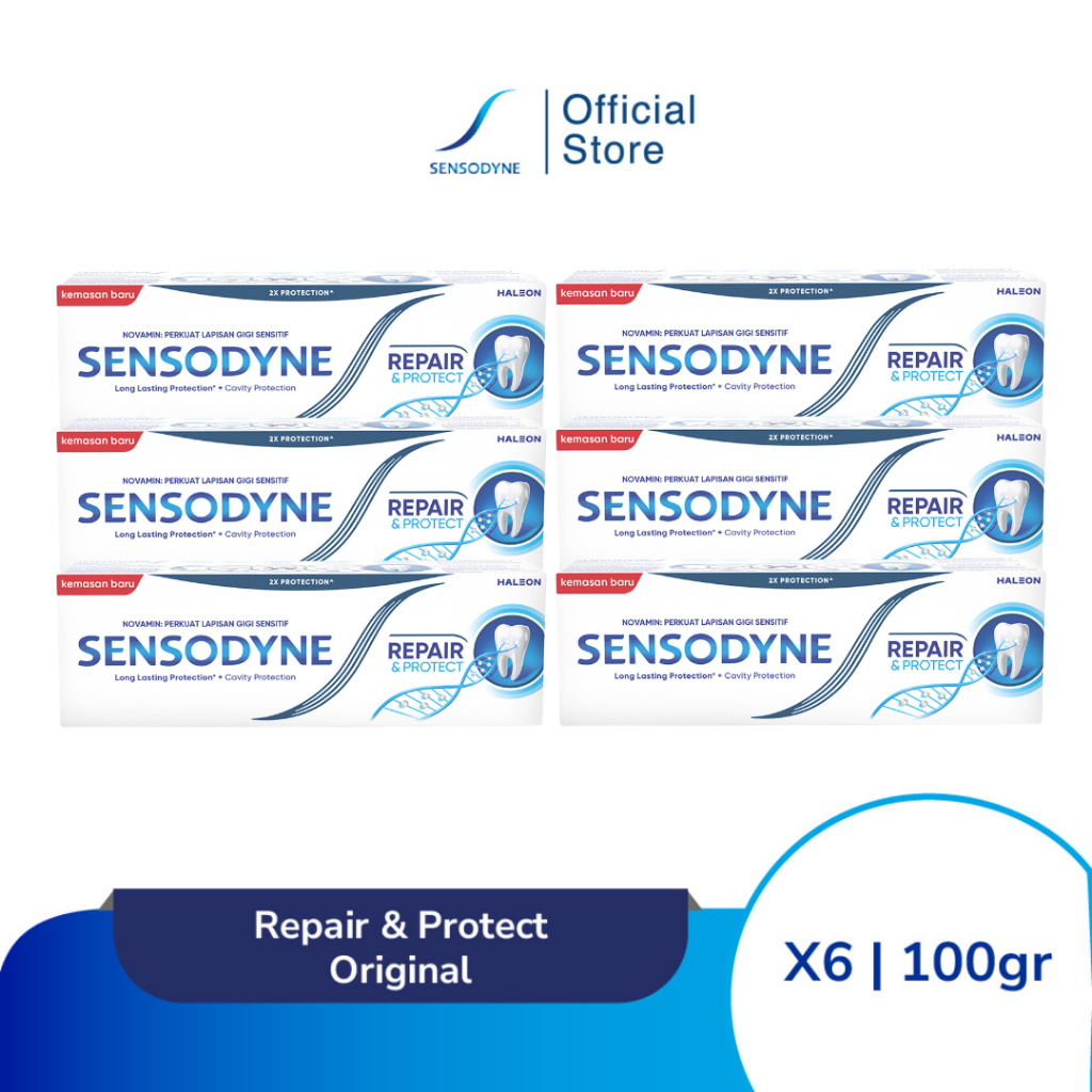 Sensodyne Toothpaste Pasta Gigi Sensitif Repair & Protect Memperbaiki Secara Menyeluruh Original Red