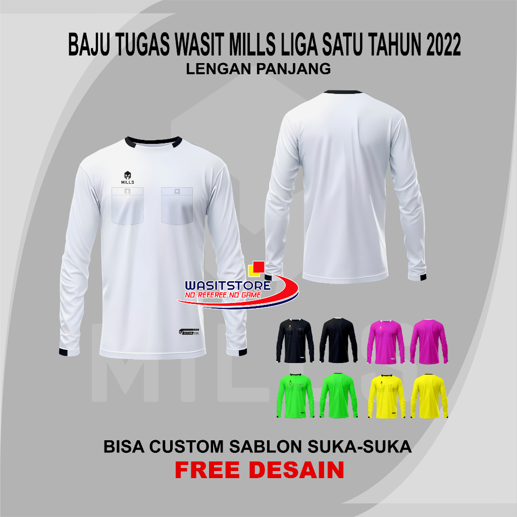BAJU TUGAS WASIT MLLS LIGA 1 BRI 2022 LENGAN PANJANG (POLOS)