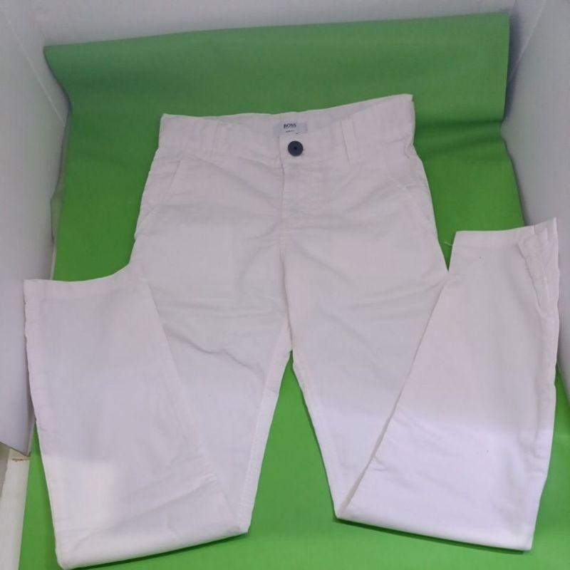 Preloved celana panjang anak laki white Hugo boss original 8years almost new