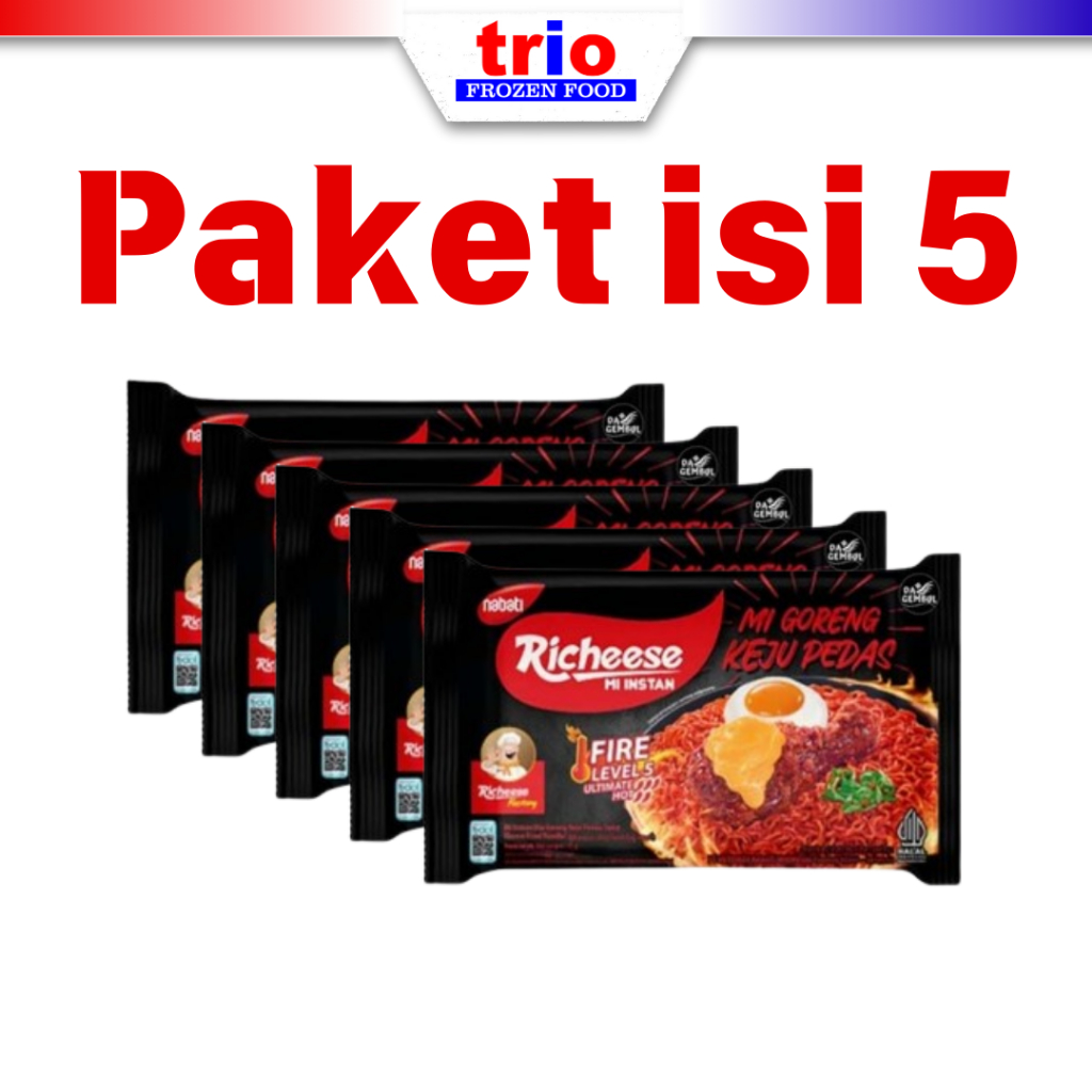 

BUNDLING Richeese Mie Keju Pedas 5 Pack