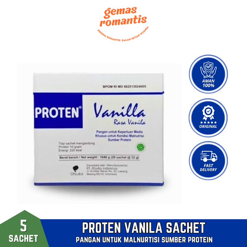 

Susu Proten Tinggi Protein Rasa Vanila 5 Sachet