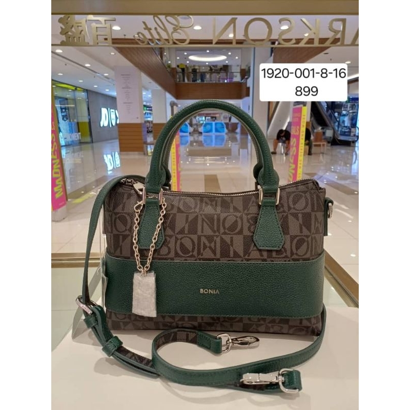 tas selempang monogram hitam Lis hijau Bonia ori