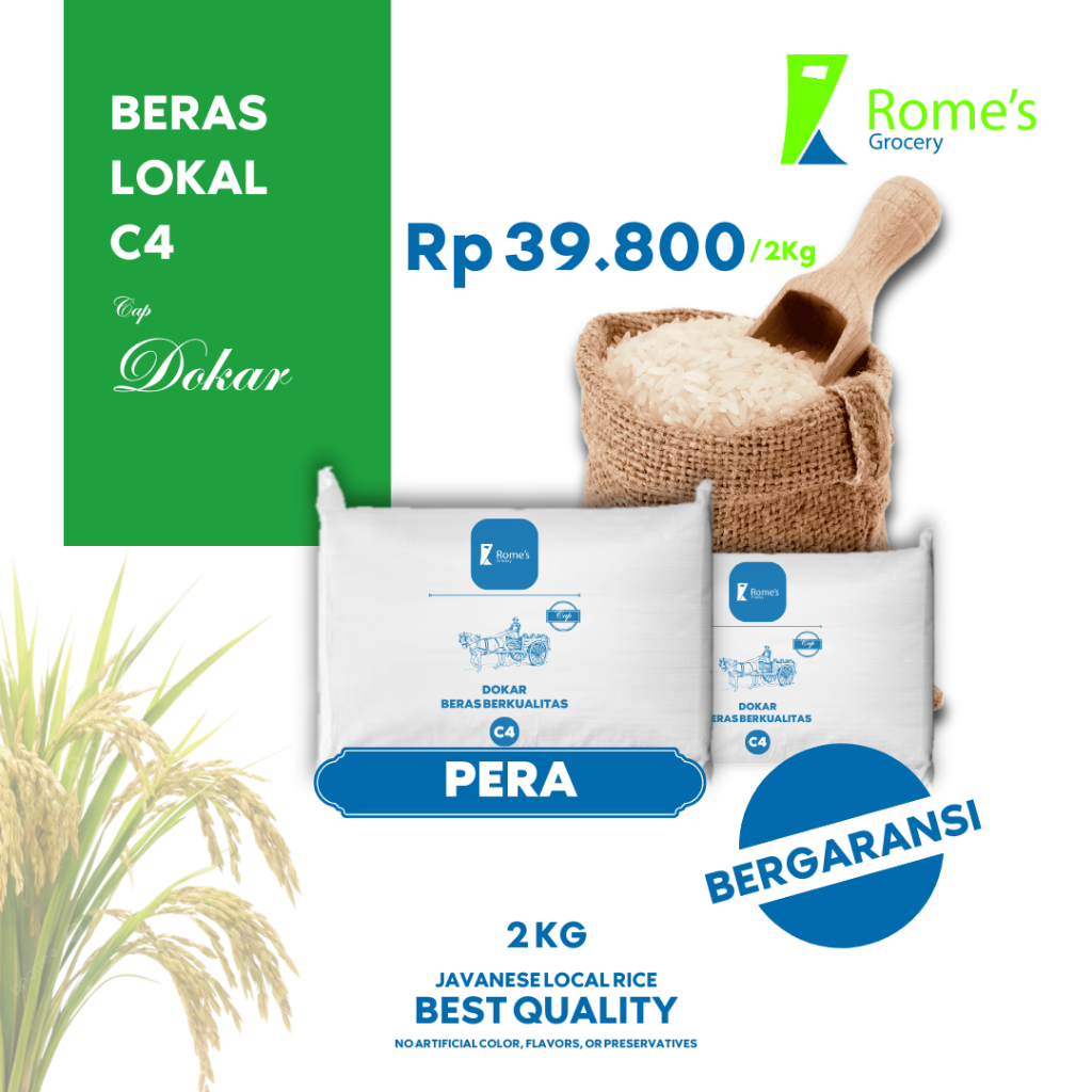 

Beras Lokal (Pera) | 2 Kg I Fresh I Bergaransi I Romes Grocery
