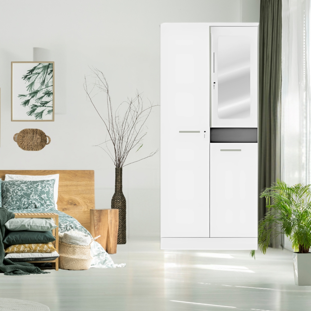 RAMYA LP 212 SW (Lemari Pakaian 2 Pintu Swing + Cermin Rias)