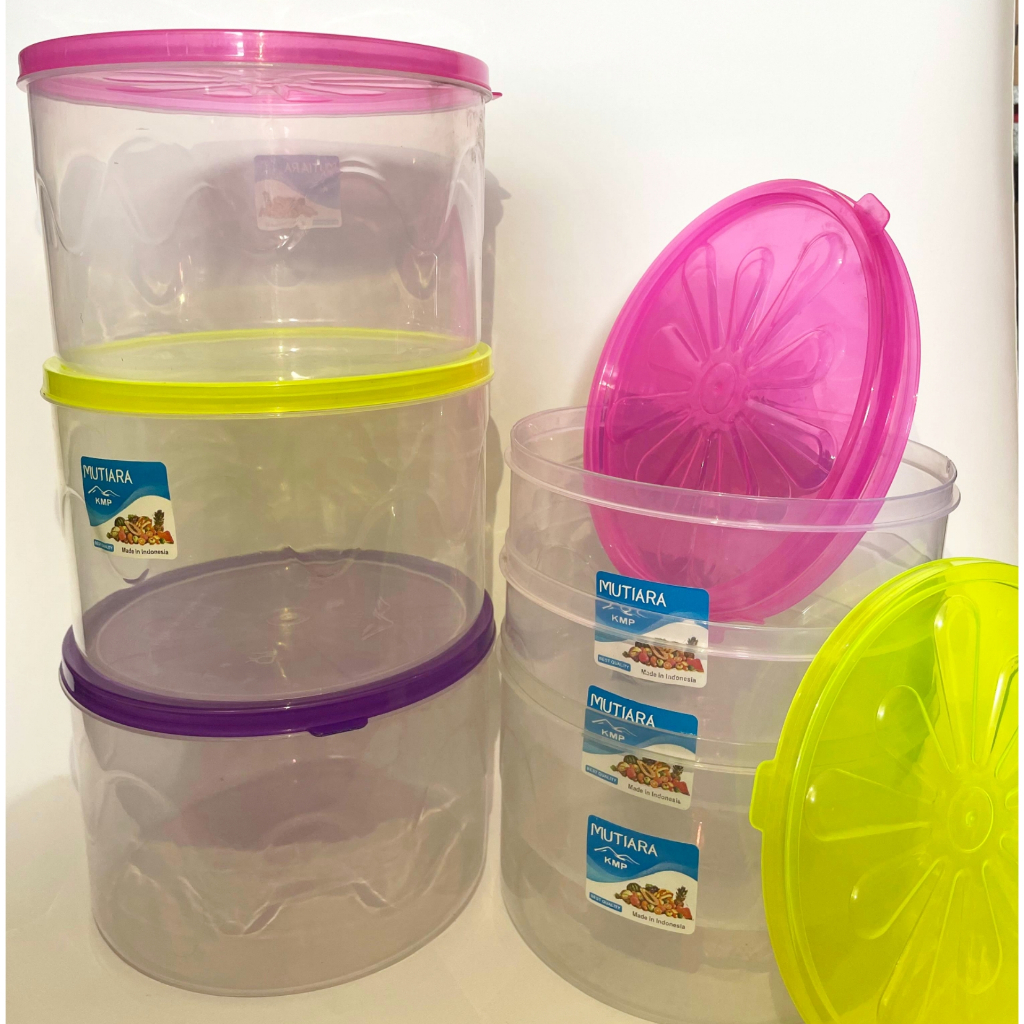 TOPLES KMP MUTIARA 1L / 1000ML TOPLES KUE BAHAN PLASTIK MURAH BULAT WADAH ORGANIZER