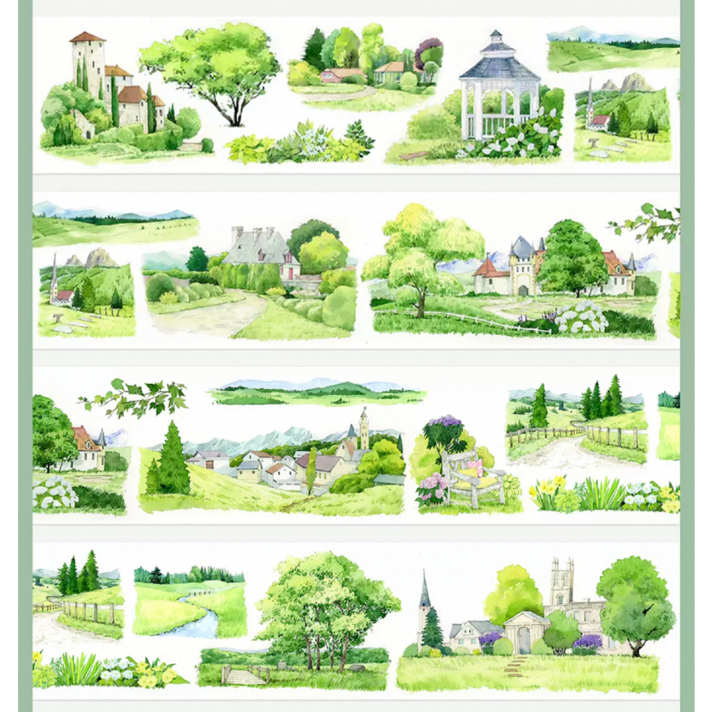 

(Kiricart) MERRY BIG landscape washi sticker tape journal Scrapbook