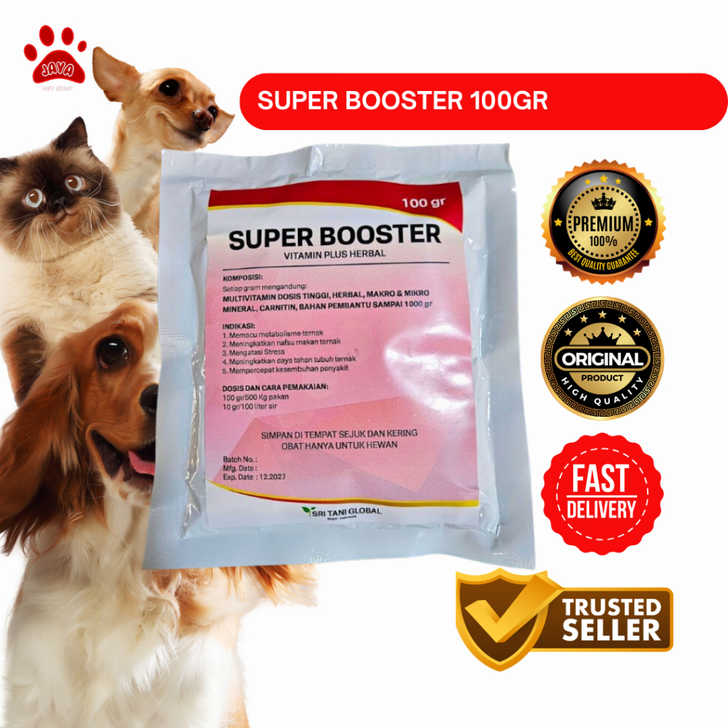 Super Booster @100 gram - Suplemen Untuk Nafsu Makan Ternak - Obat Nafsu Makan Kambing - Obat Nafsu 