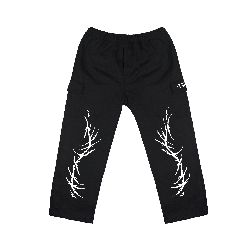 Troy Company Baggy Cargo Long Pants Black Root - Celana Kargo Baggy Hitam LFC 3074