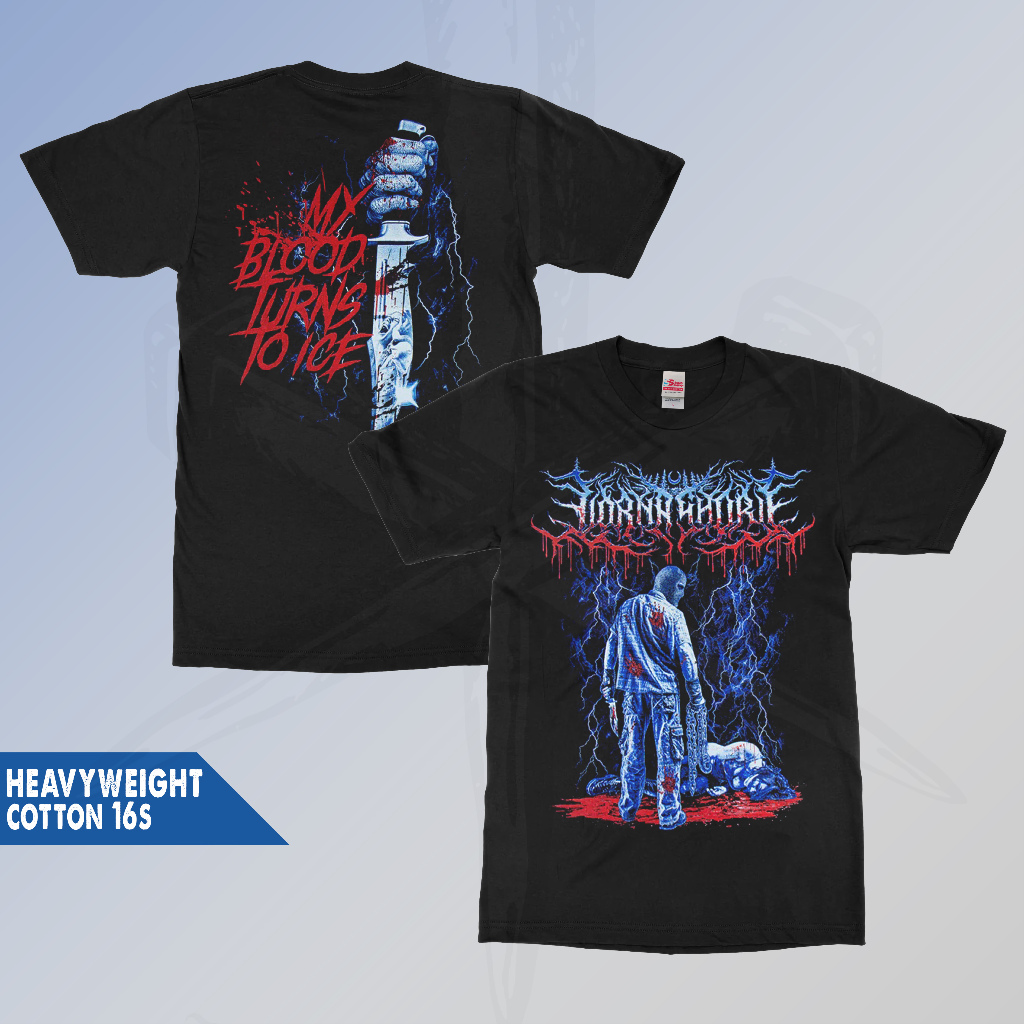 Kaos LORNA SHORE BLOOD TURN ICE Heavy cotton 16s 100% Build Up Tanpa Jahitan Samping