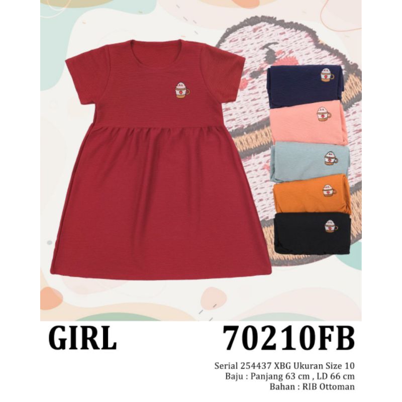 70210FB Lemone daster anak dress santai bahan RIB ottoman