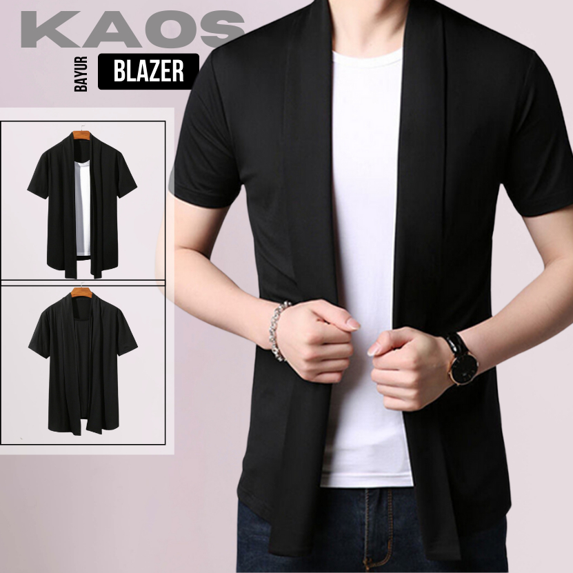 Fobdg Tshirt Blazer Bayur Putih Pria Kaos Lengan Pendek inner dalam Manyatu Blazer Pria