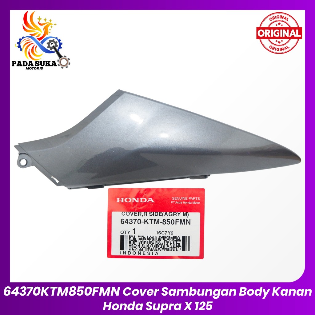 Cover Sambungan Body kanan Honda Supra X 125 Abu/Grey 64370KTM850FMN ORIGINAL 100% HARGA TERMURAH