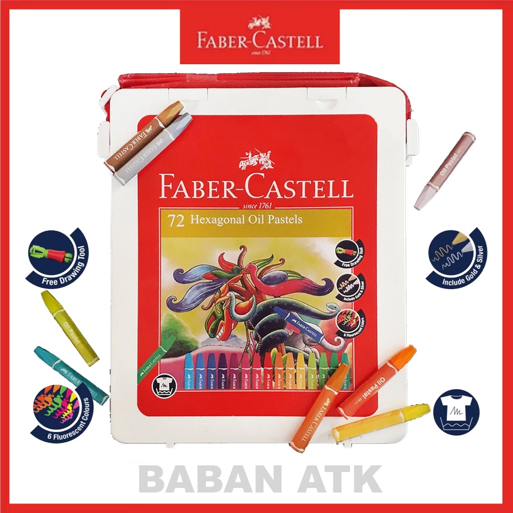 

Hexagonal Oil Pastel 72 Warna / Crayon Krayon Faber Castell