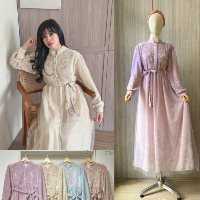 GAMIS BROKAT CERUTY MIX TILLE BAJU WANITA DEWASA LEBARAN 2025