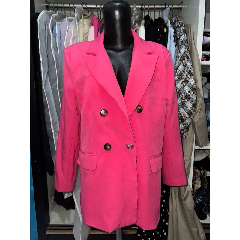 preloved blazer pink fuschia brand Rolypoly size L