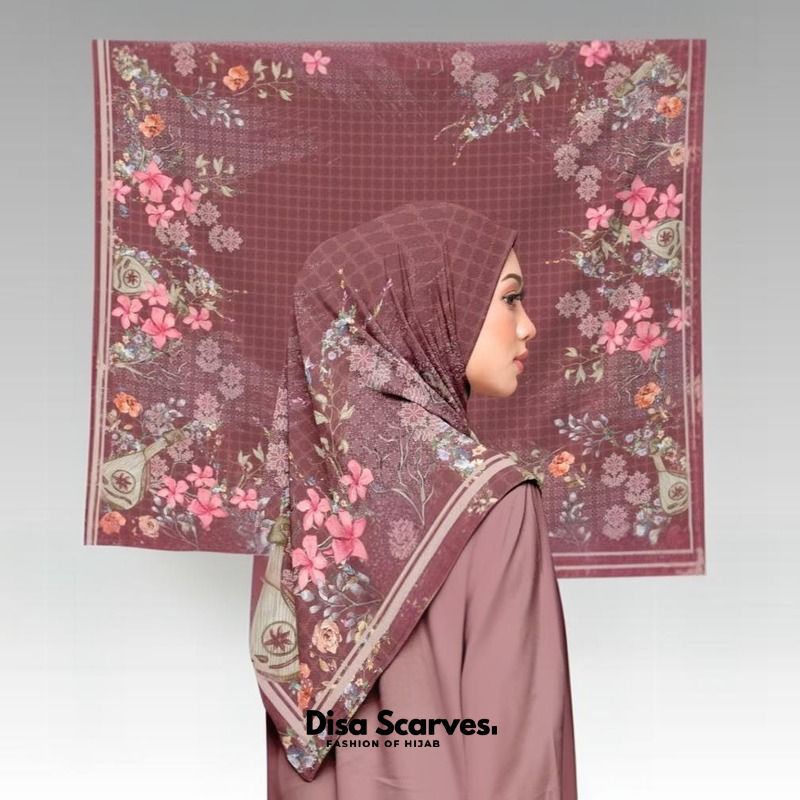 Hijab Segi Empat Voal Motif Dairyn Series Gift Box Scarf Premium