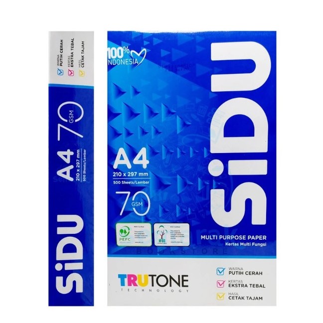 

Kertas HVS Sinar Dunia F4 75 GSM / 1 RIM @500 Lembar