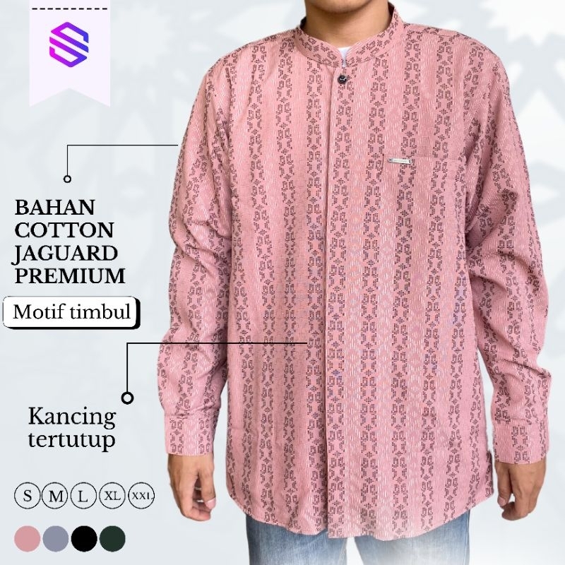 koko sultan jaguar timbul kemko sultan baju Koko pria lengan panjang  kemko kekinian