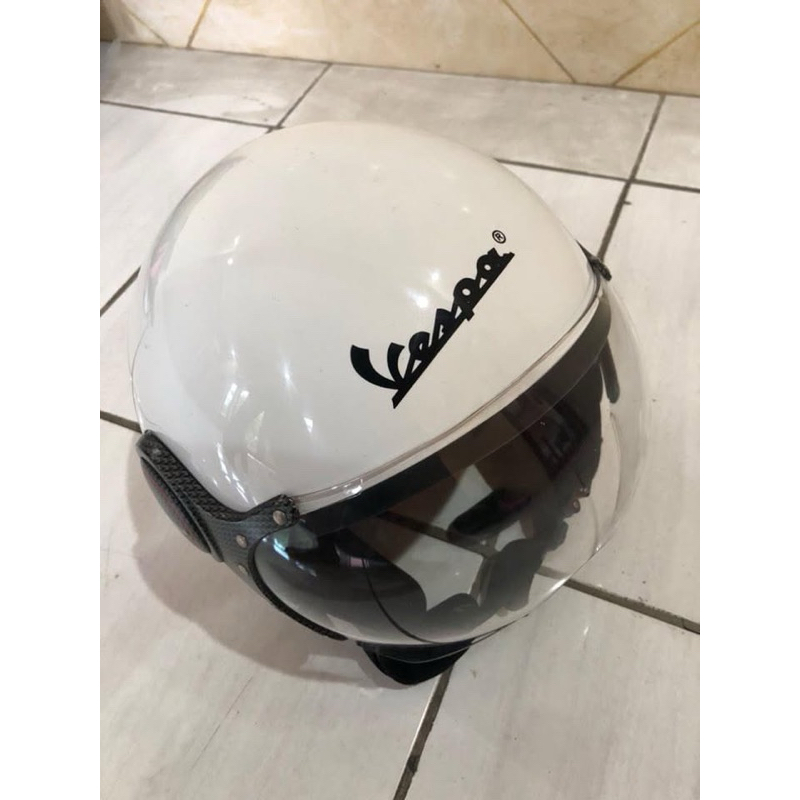 Helm Vespa White Carbon Original Viaggio