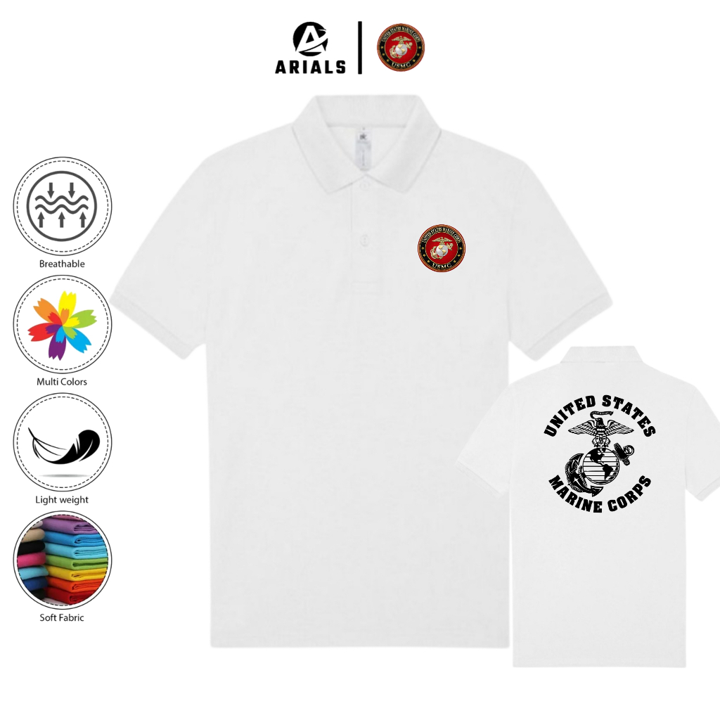 Arials Polo shirt Baju Kaos Kerah Us United States Marine Corps USMC