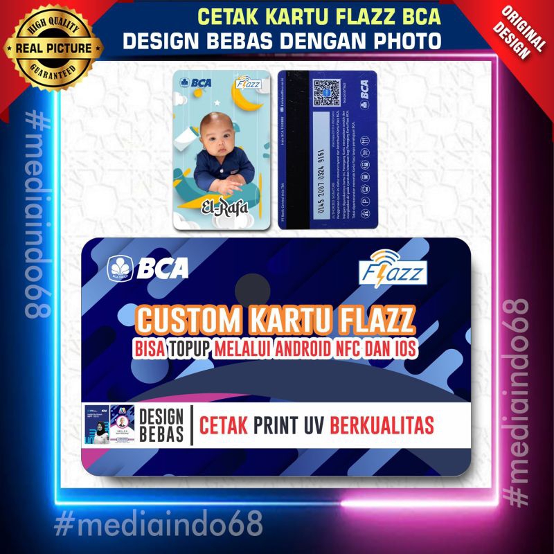 Custom Cetak Kartu Flazz BCA | PRINT UV FLAZZ BCA Gen 2/| Design-Gambar Bebas