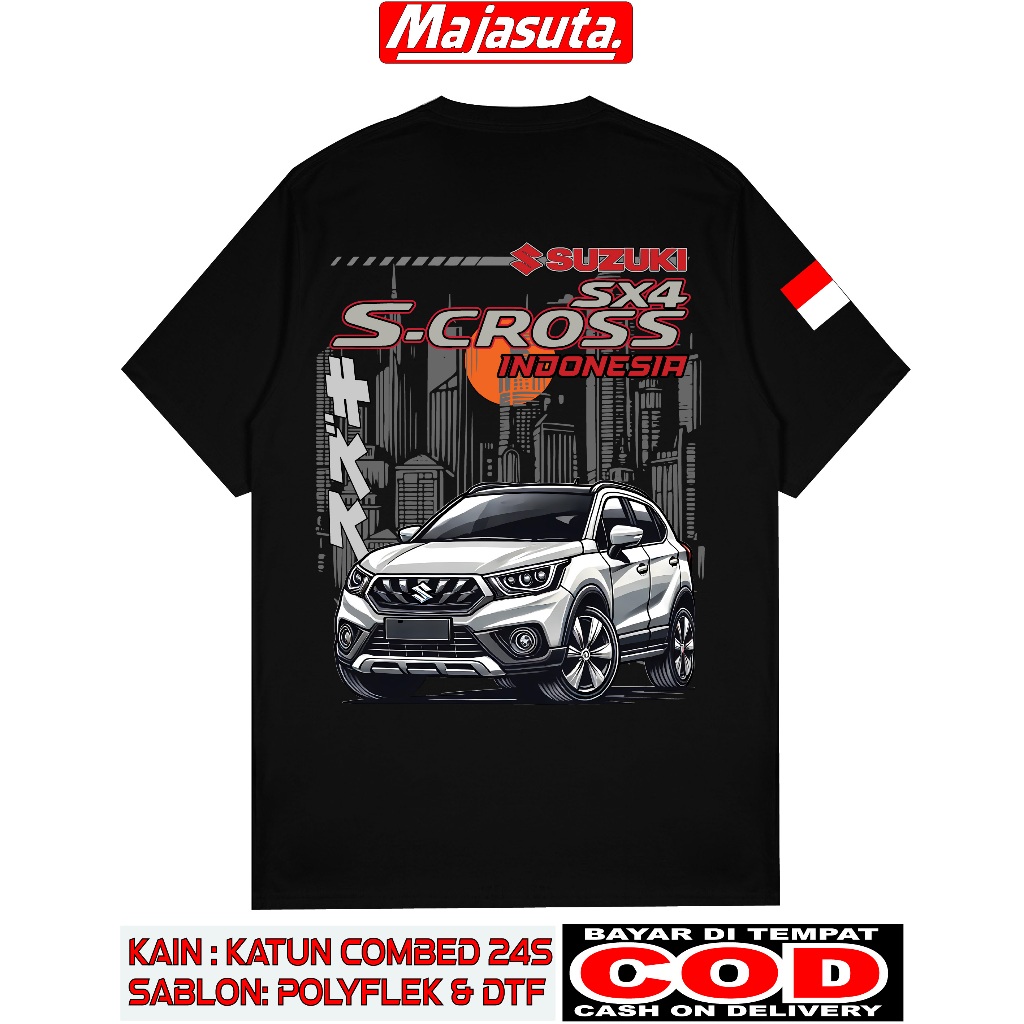 BAJU KAOS SUZUKI SX4 S-CROSS INDONESIA M4 KATUN COMBED 24S TEBAL//BISA COD// KAOS KOMUNITAS//KAOS CL