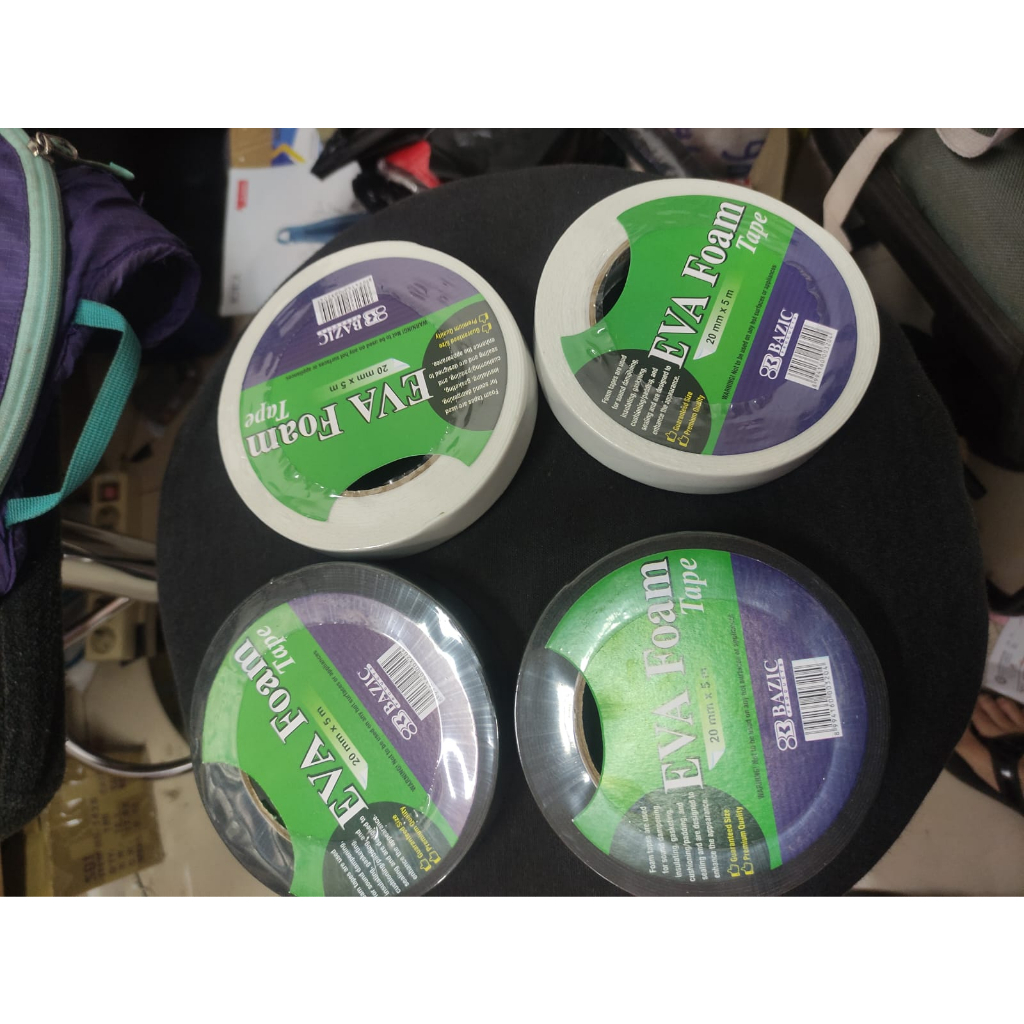 

double tape busa bazic eva foam 20 x 5 meter putih / hitam