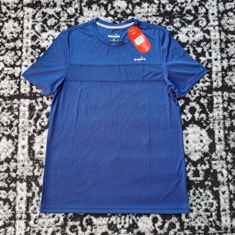 Kaos Running Diadora Munich Blue Jersey Pria Original
