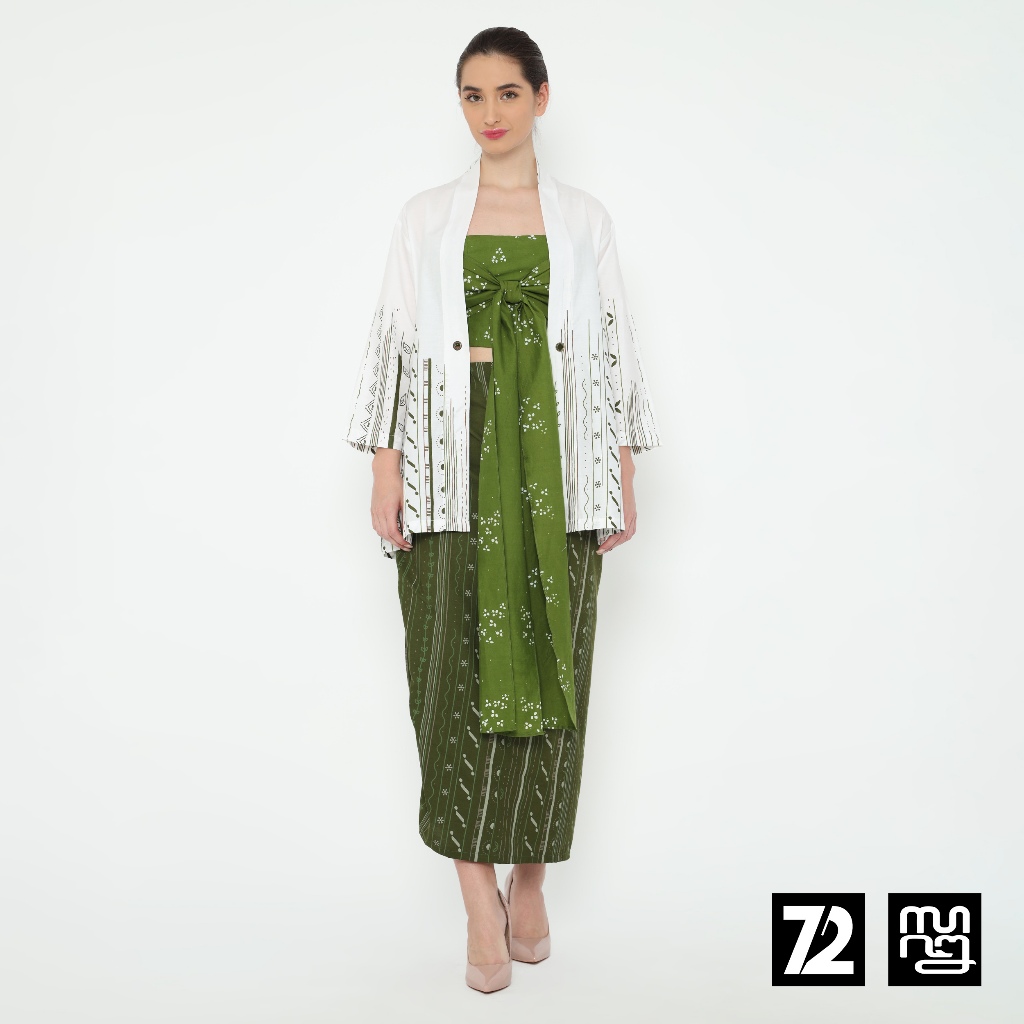 OUTER BATIK PREMIUM Katun Outer Wanita Petra Motif Tarangga Warna Hijau 72 Batik x Pisalin 725232 Ca