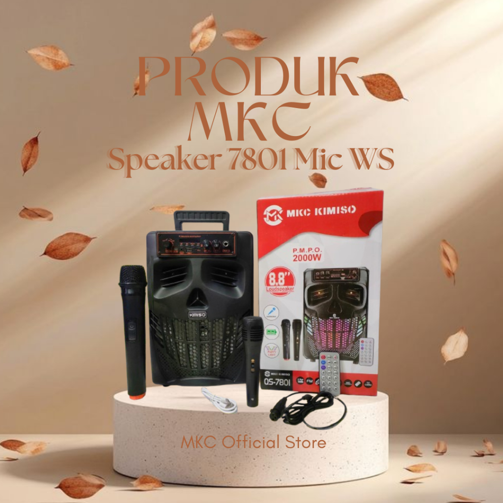 MKC - Speaker 7801 1 WS Bluetooth Bass Mic Wireless 8.8 inchi